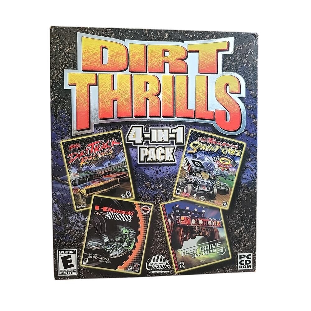 NIB Vintage 1999 Dirt Thrills 4 in 1 Pack Dirt Racing CD-ROM PC Game SEALED